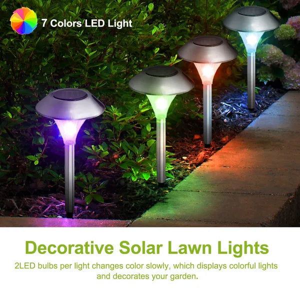 4-Pack Solar Garden Lights Outdoor Waterproof Pathway Landscape Lamps
