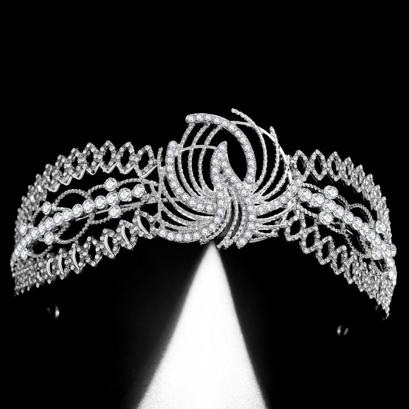 Rhinestone Wedding Hairband - White Crystal Hair Hoop