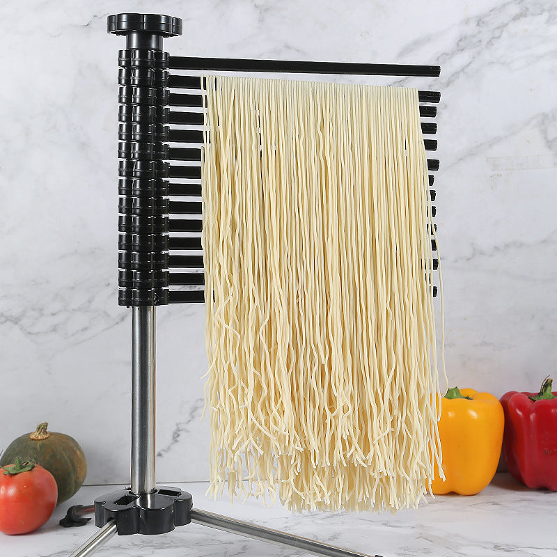 Noodle Hanger Rotating Surface Organizer Kitchen Storage Black & Transparent