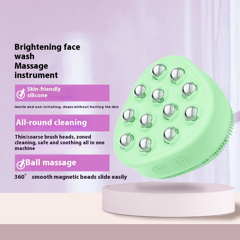 Electric Silicone Facial Cleansing Device with Multi-Gear Light Therapy