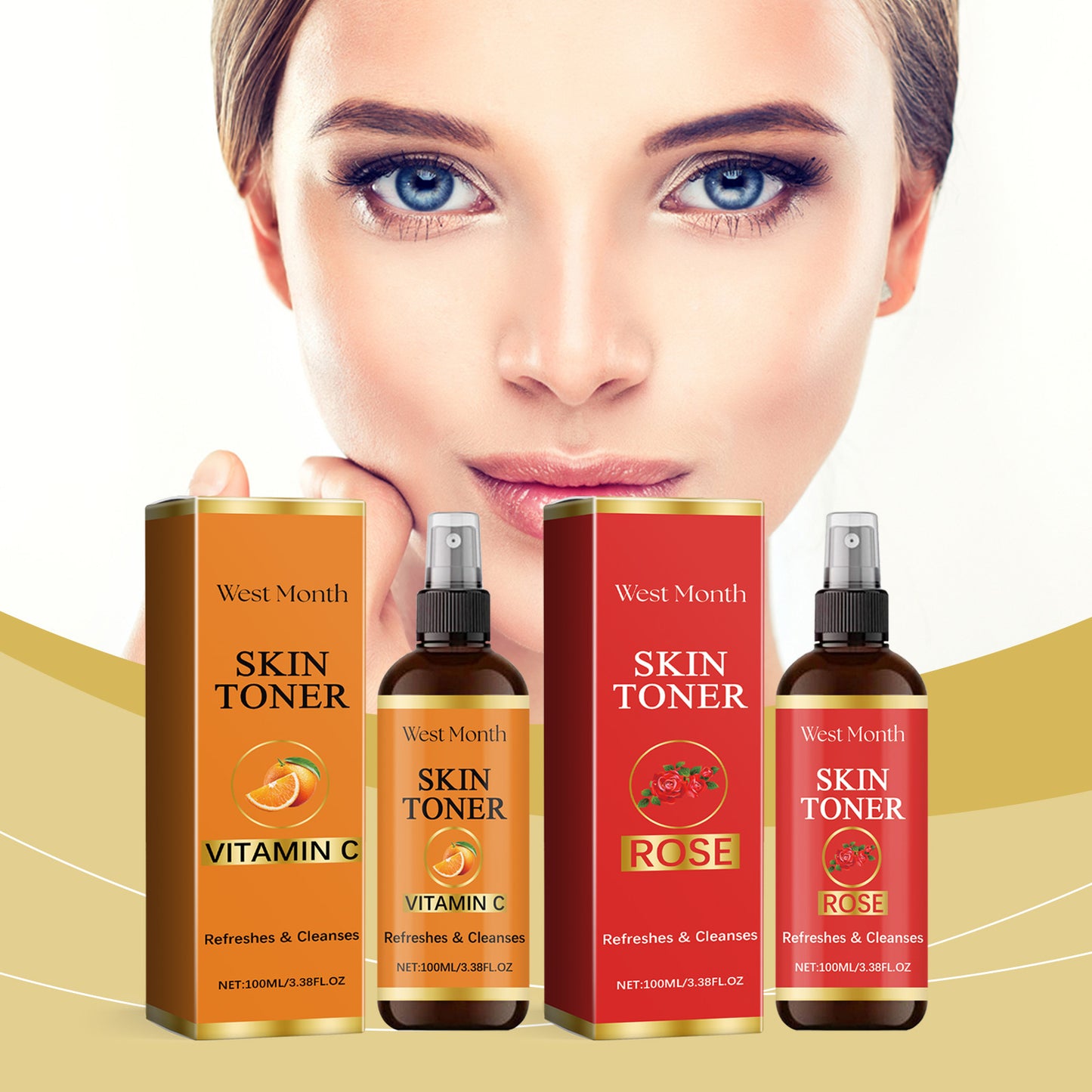 Vitamin C & Rose Extract Hydrating Facial Toner Spray - 100ml