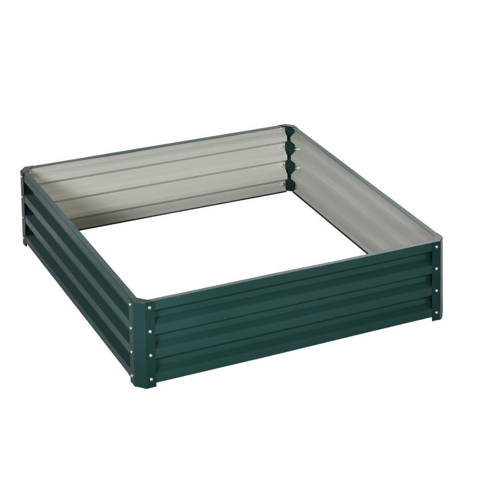 Galvanized Metal Planter Box - Easy Assembly Raised Garden Bed - Green