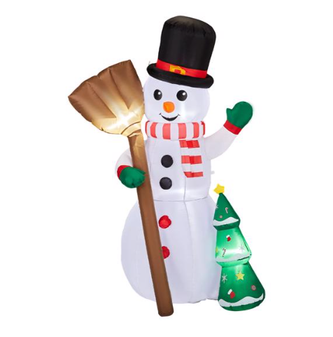 Christmas Inflatable Decoration - 6.2FT Snowman & Tree with LED Lights