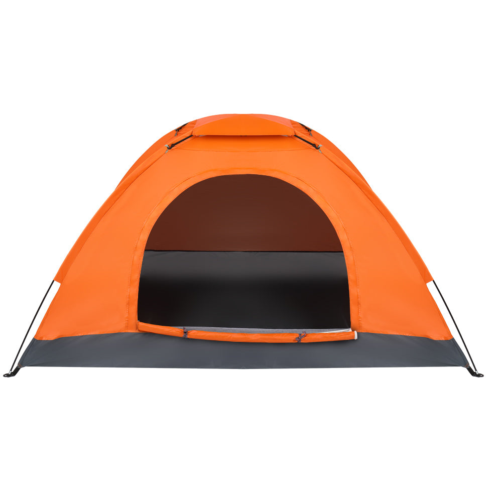 1-Person Waterproof Orange Camping Dome Tent - Quick Setup