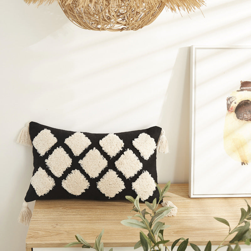 Rectangular Living Room Sofa Pillow Cover Lumbar Support Cushion Nordic Style