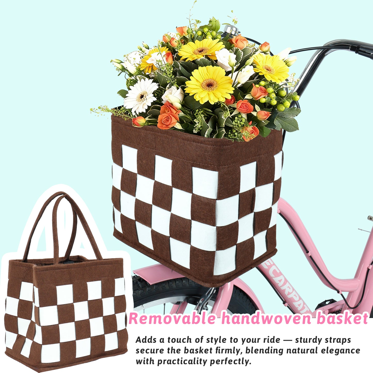 26 Inch City Commuter Bike with 7-Speed Drivetrain & Basket