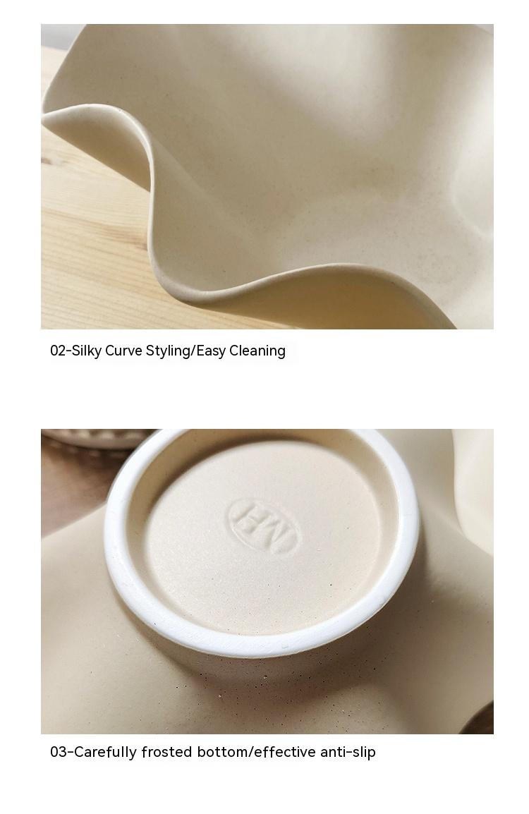 Cream Ceramic Fruit Plate Decorative Dinnerware - High Temperature Resistant