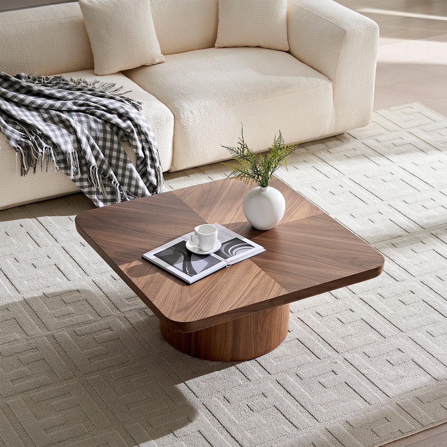 Square Coffee Table, Modern Design For Living Room Use,Assembly