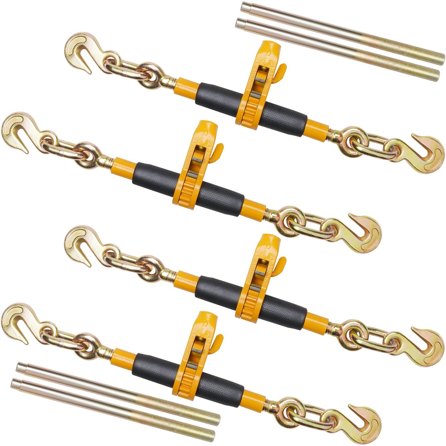 Heavy Duty Ratchet Chain Binder 12000 Lbs Load Capacity with G80 Hooks - Yellow