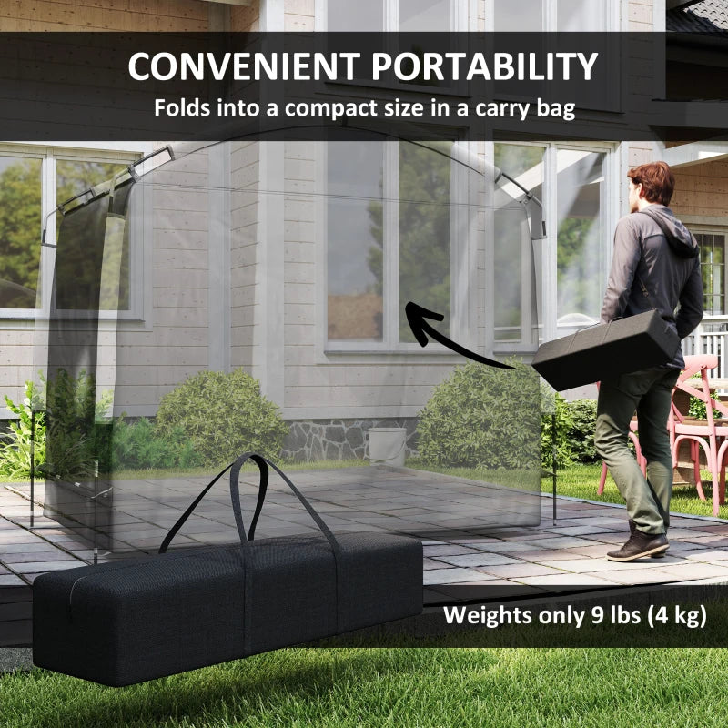 Portable Waterproof Bike Storage Tent for 3-4 Bicycles - Black Garden Shed