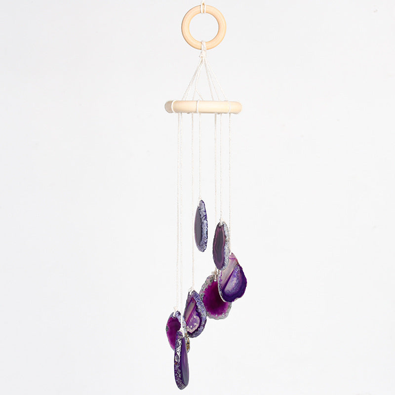Agate Slice Wind Chimes - Irregular Color Crystal Home Decor