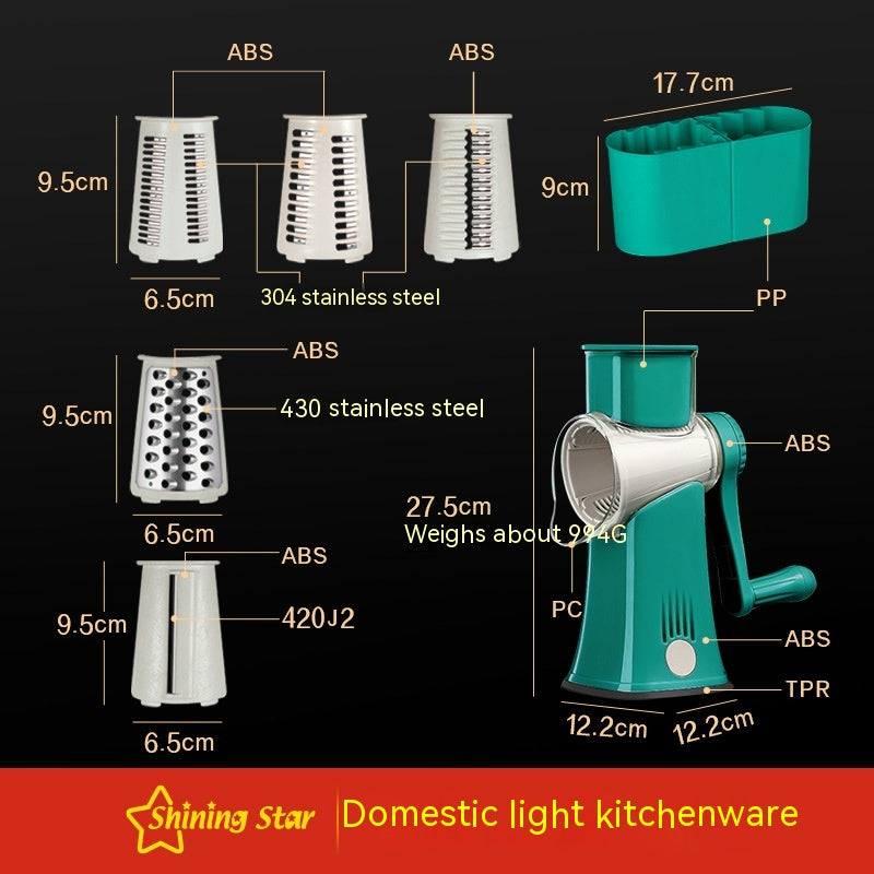 Multi-Function Vegetable Chopper Hand Roller Grater Slicer Kitchen Tool