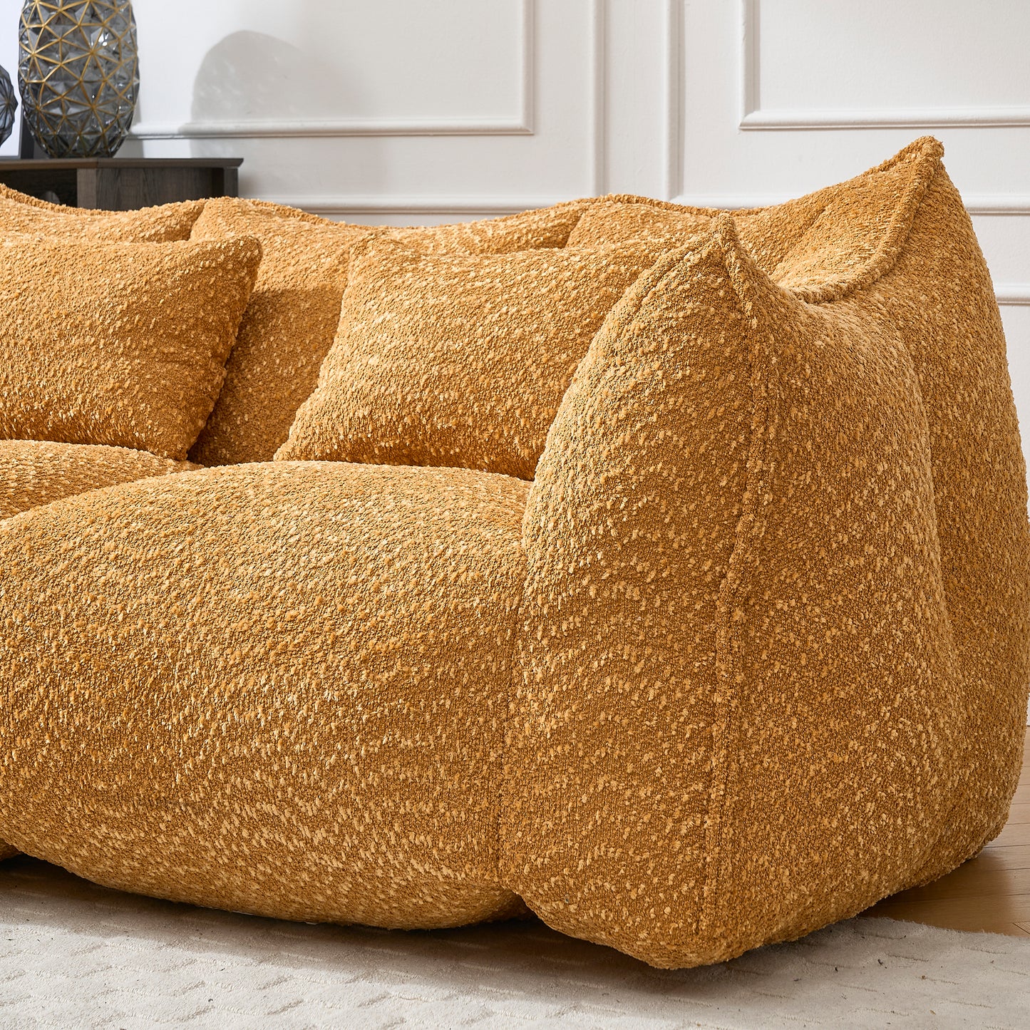 Yellow Beanbag Chair with Foam Core for Comfort & Relaxation