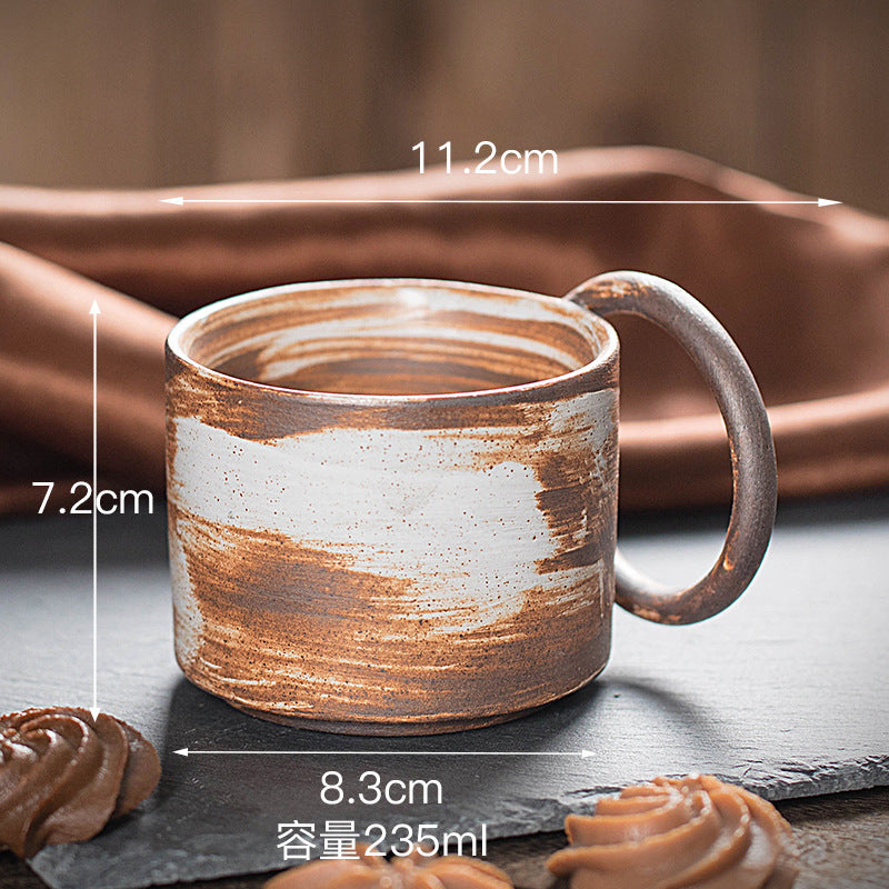 Vintage Ceramic Coffee Cup Set - Stackable Drinkware for Kitchen, 235ml