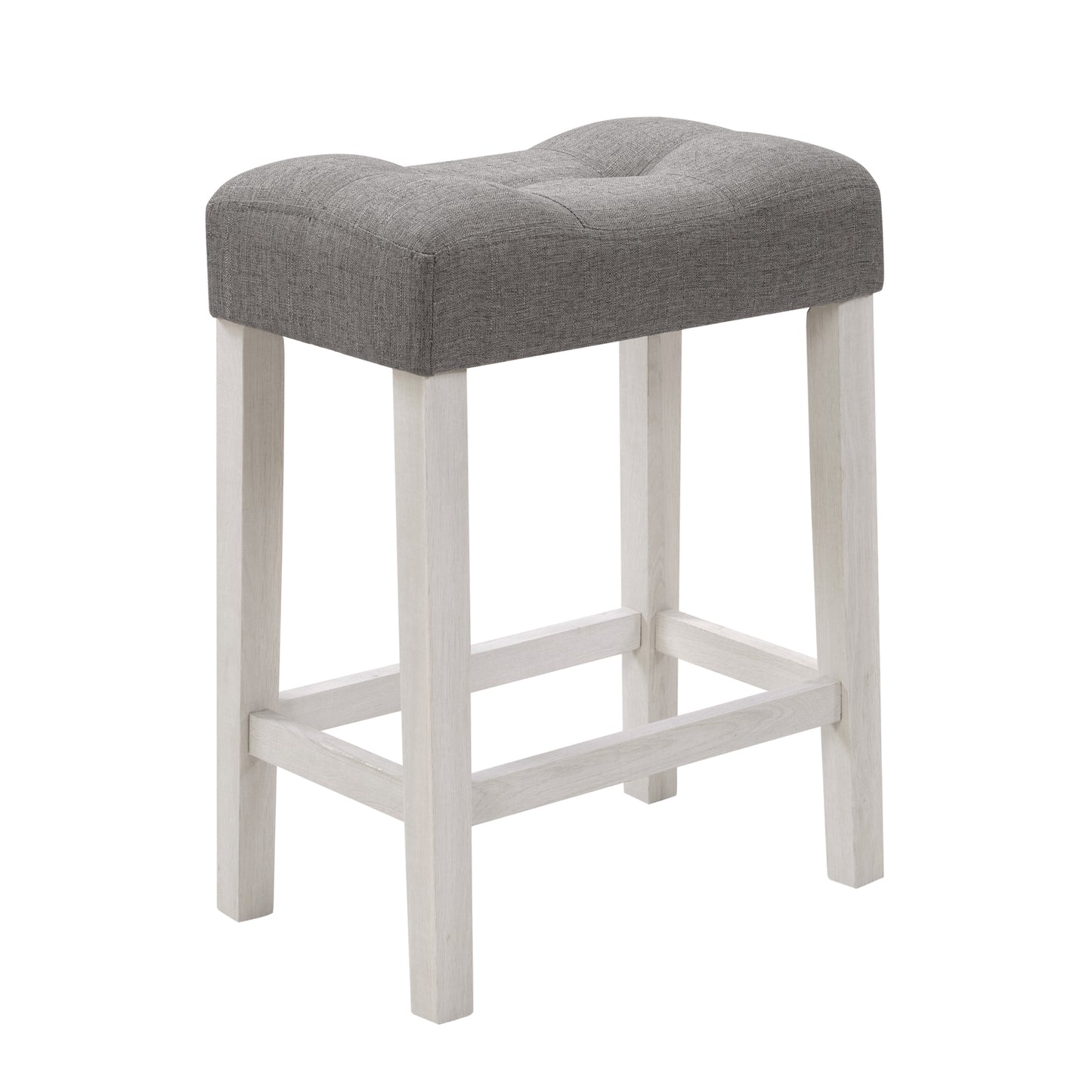 Bar Table Set with Power Outlet & 3 Padded Stools - Grey & White