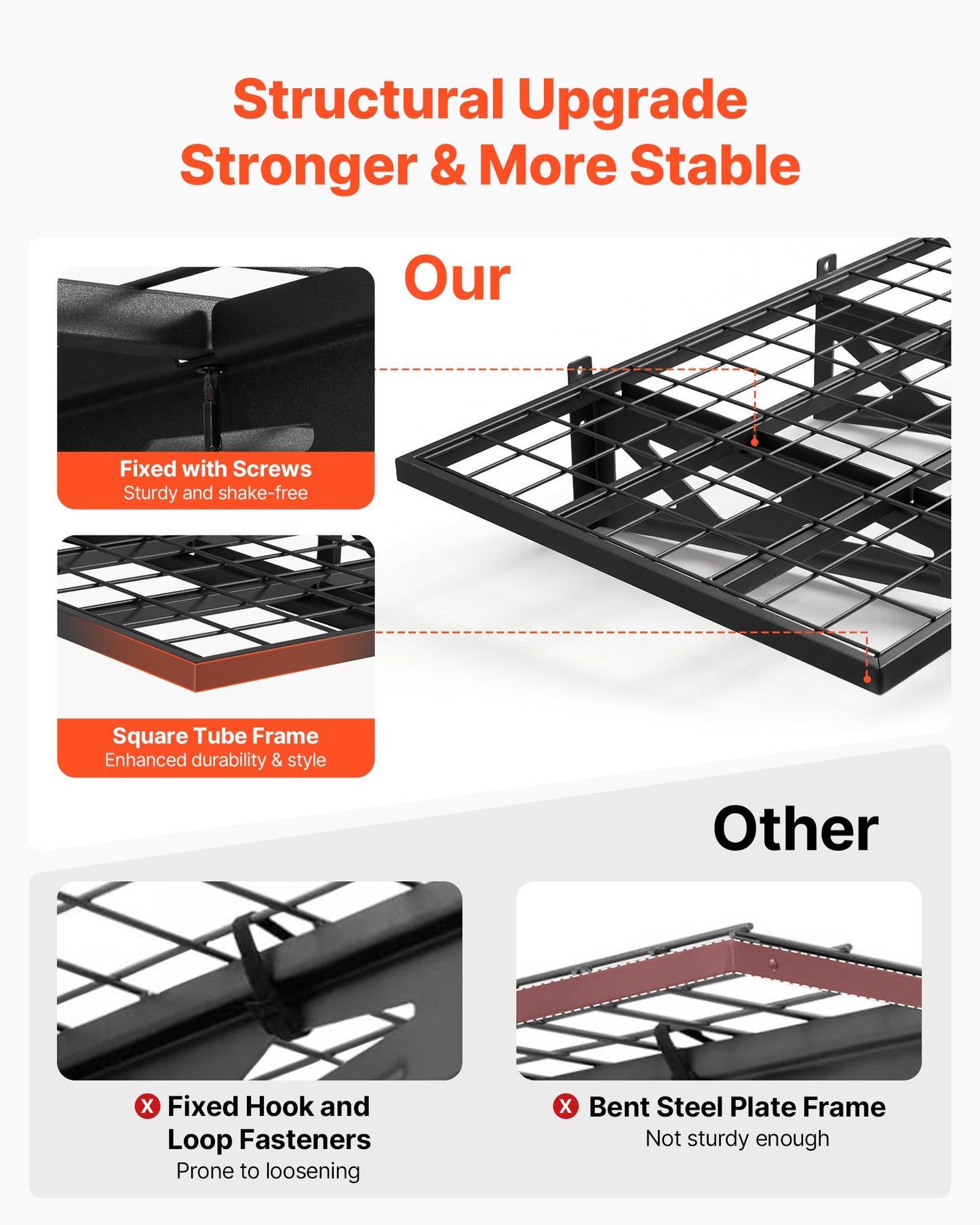 Heavy Duty Wall Garage Shelving Unit - 2 Tiers, Steel, Black, 24x36 Inches