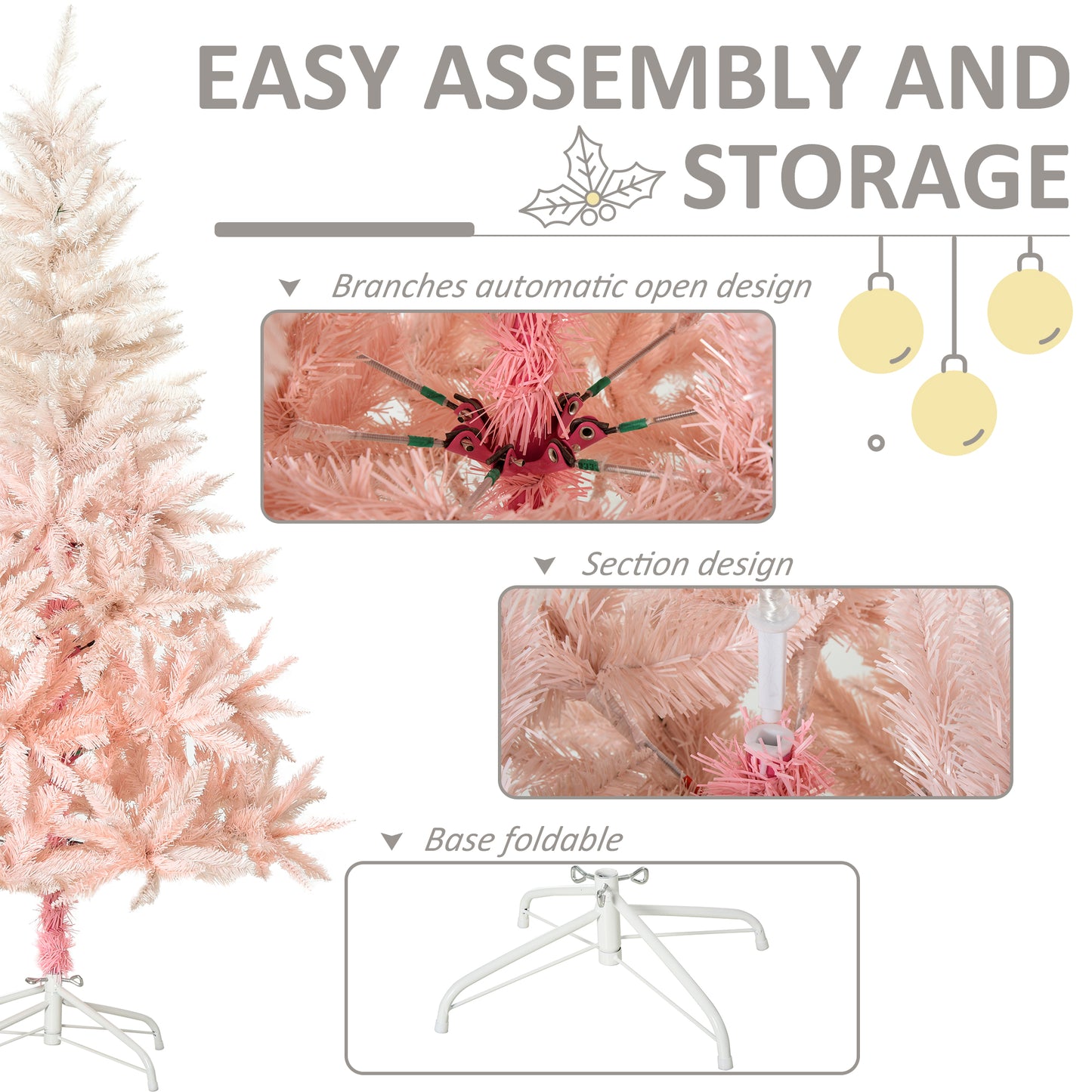 7ft Unlit Pink Spruce Artificial Christmas Tree with 1000 Tips