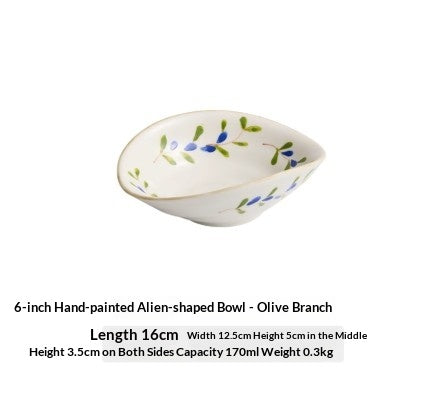 6-Inch Hand-Painted Ceramic Fruit Bowl - Irregular-Shaped Kitchen Decor