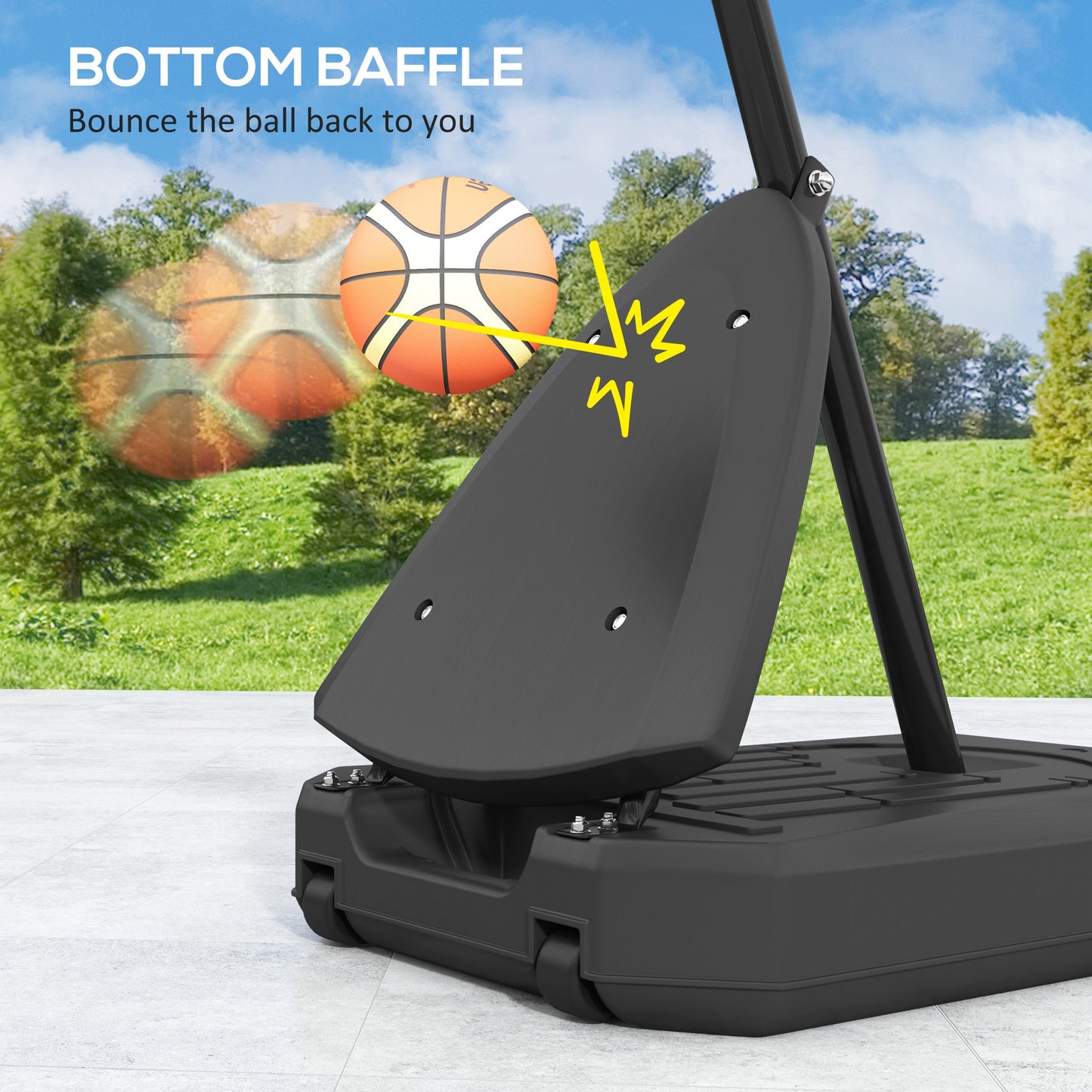 Adjustable Basketball Stand with 44" Backboard & Ball Return System