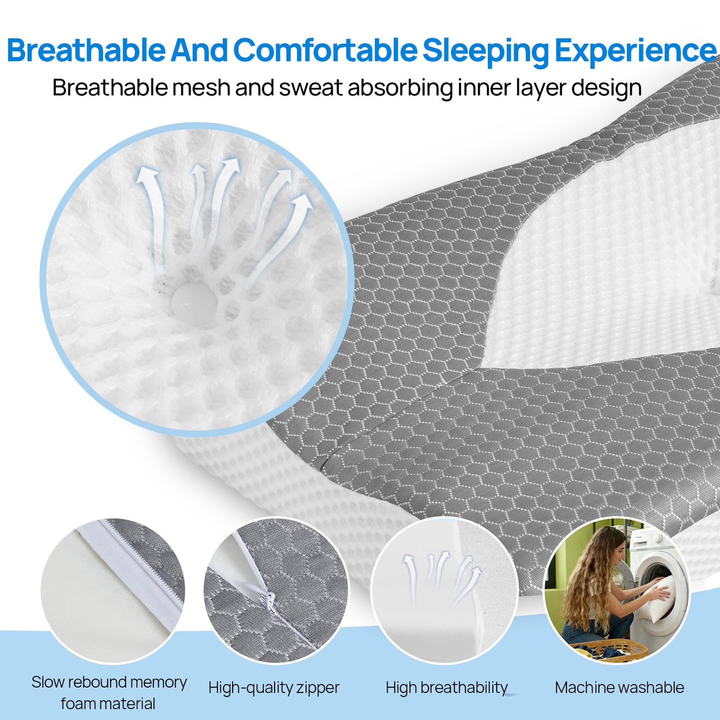 Cooling Ergonomic Memory Foam Neck Pillow - Multiple Variants