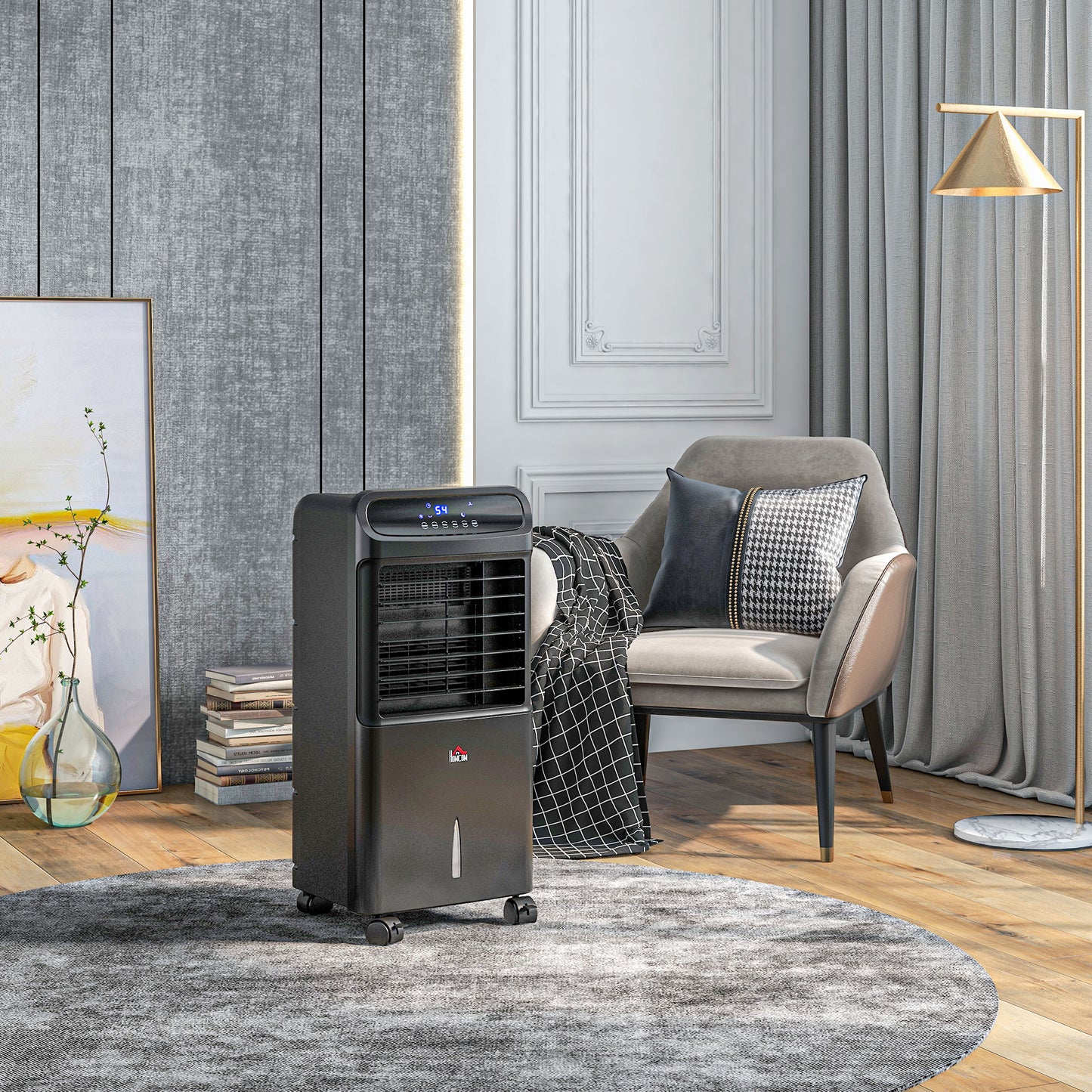 3-in-1 Portable Evaporative Air Cooler with Remote, Oscillating, Timer - Black