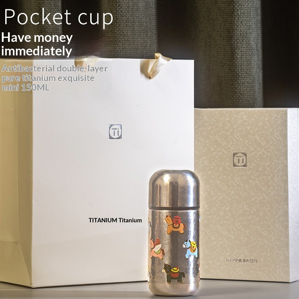 Mini Titanium Insulated Cup for Women 150mL - Vacuum Heat Retention Gift Set
