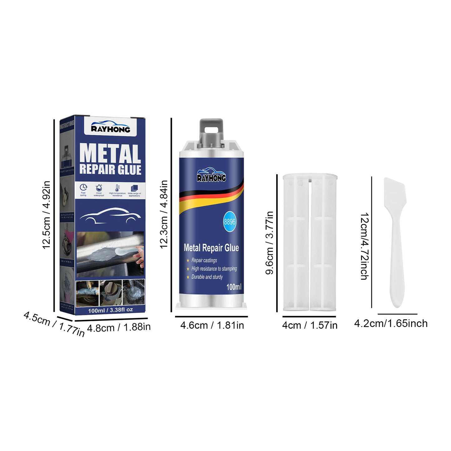 Metal Casting Adhesive 100ml Set for Metal Repair and Bonding