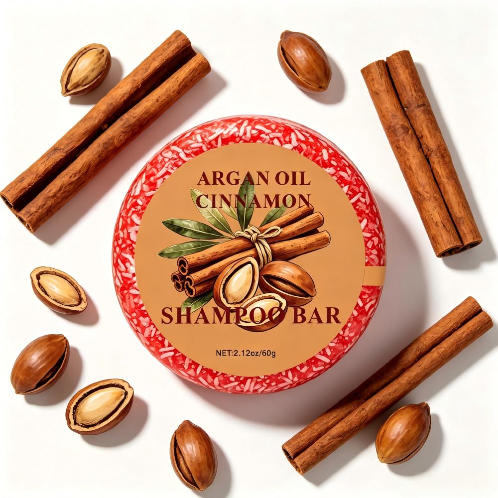 Glycerin Cinnamon Shampoo Bar - 60g Natural Hair Care for Sensitive Scalp