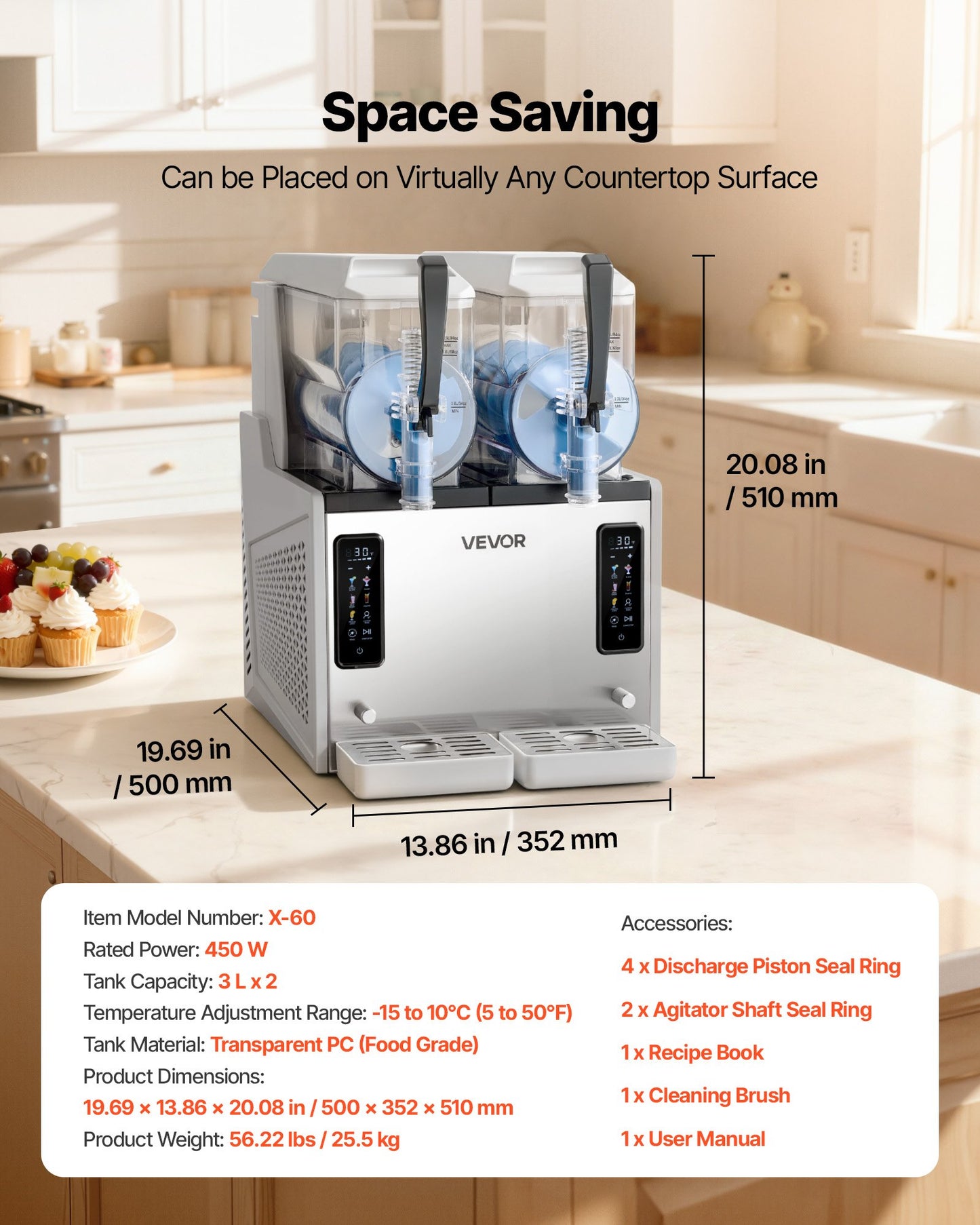 Home & Garden > Kitchen & Dining > Kitchen Appliances > Frozen Drink Makers - 3L Slushie Machine with Self-Cleaning