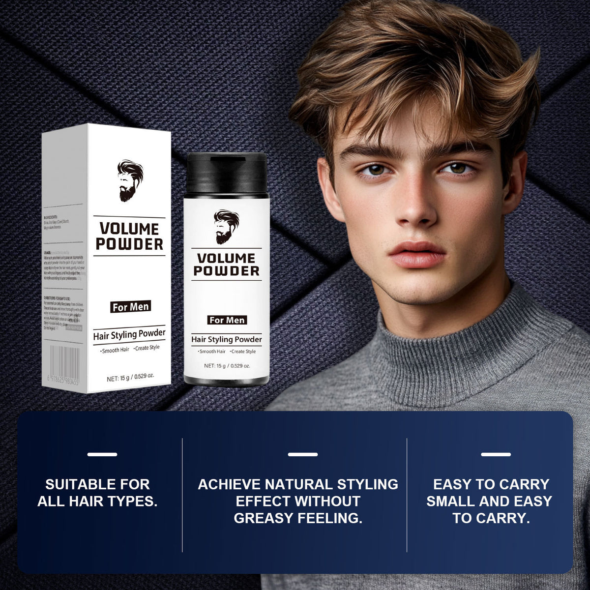 Male Creative Portable Hair Plumper Powder