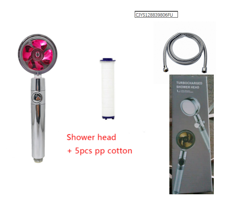 Water Saving Shower Head with Rotating Nozzle and High Pressure Spray
