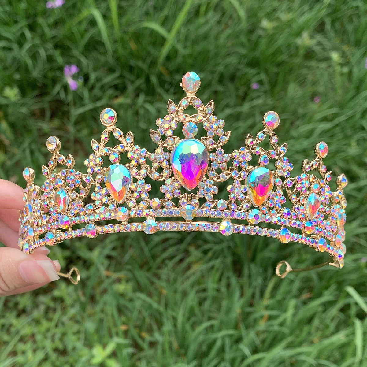 Rhinestone Crown Headband Wedding Hair Accessory