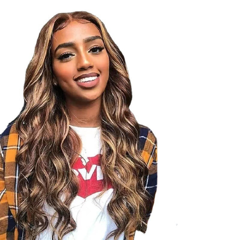 Black Gradient Big Wave Lace Front Wig for Women - Synthetic & Curly Styles