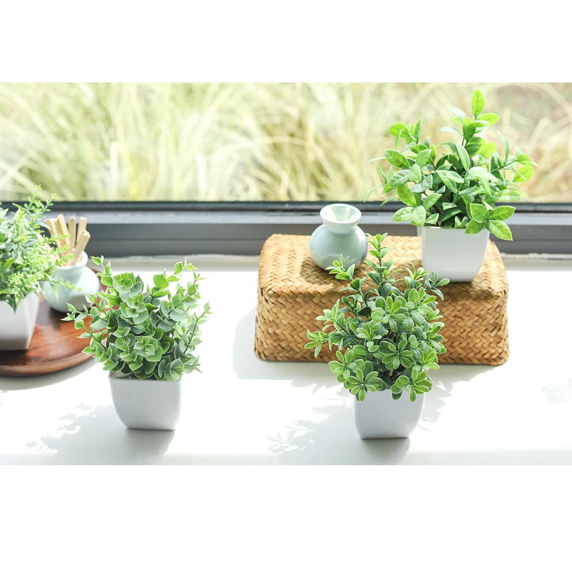 Mini Artificial Potted Plants - Realistic Greenery for Home Decor