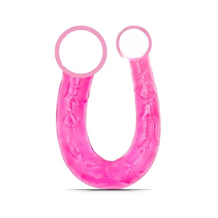 Double-Headed Dragon Crystal Silicone Toy - Transparent, Pink, Purple & Flesh Colors