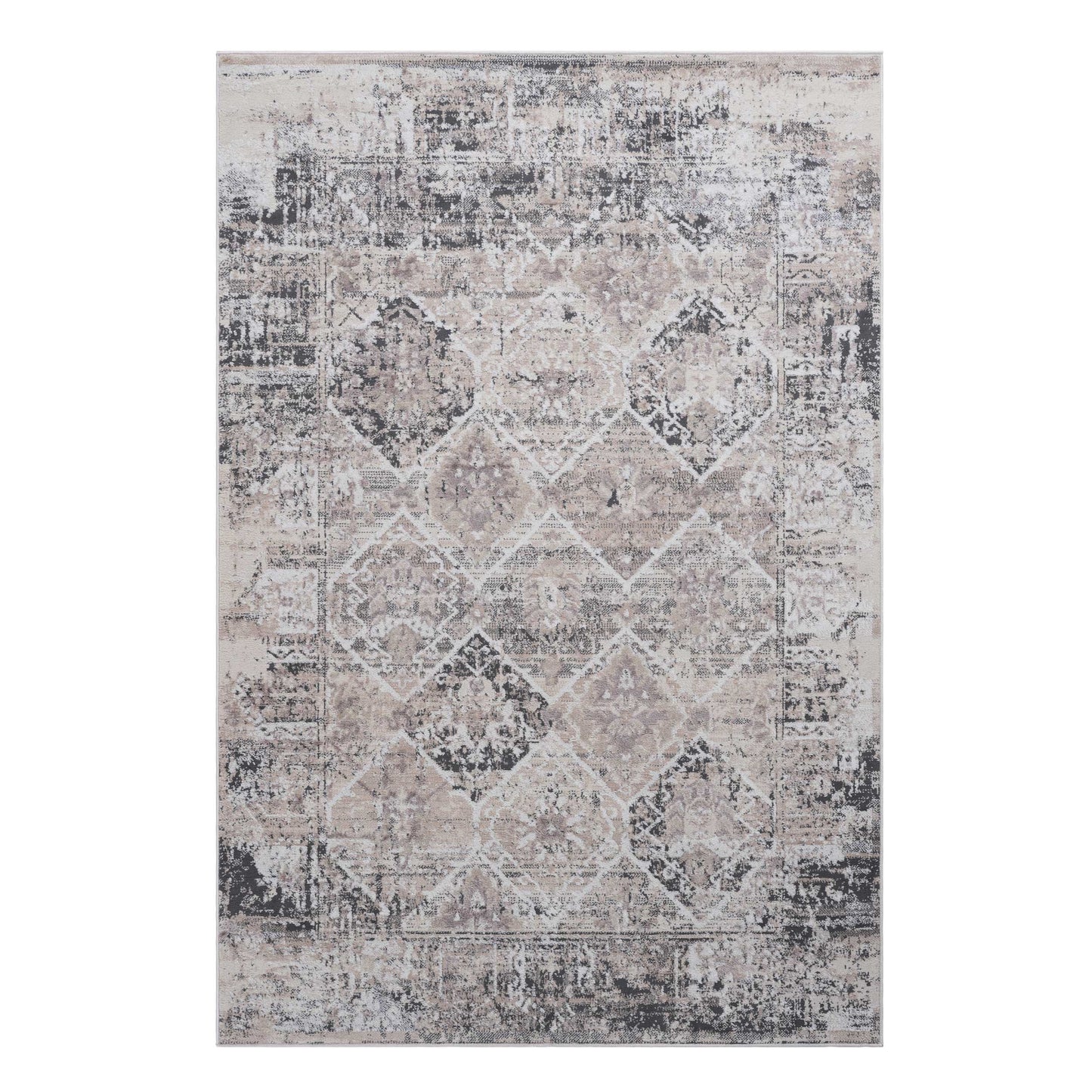 PAYAS 6X9 Cream Anthracite Traditional Area Rug