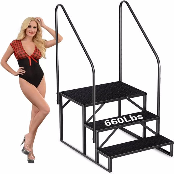 Heavy Duty Pool Steps with Handrail - 660 Lbs Capacity