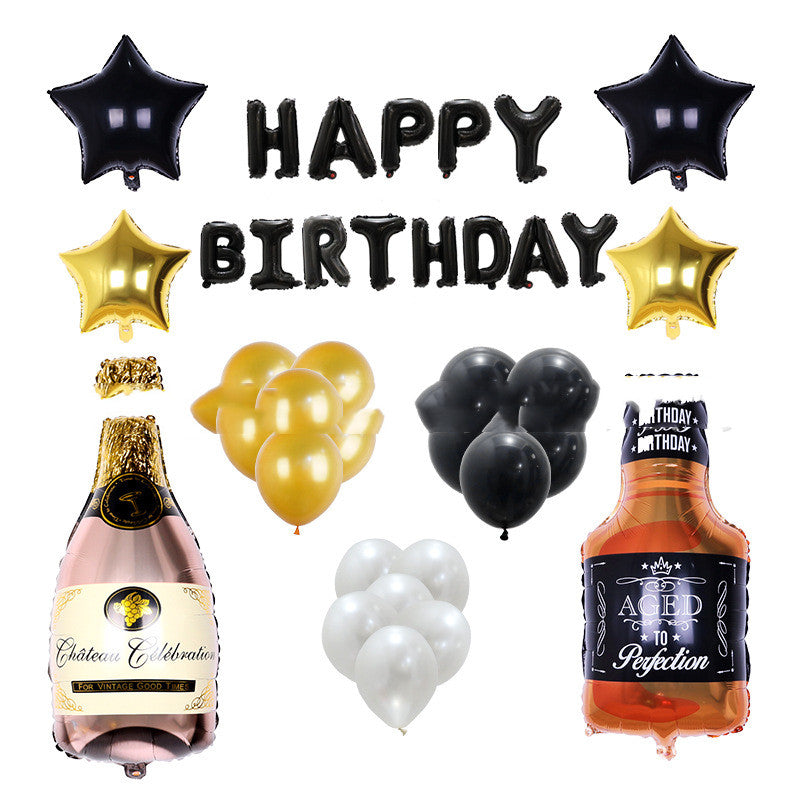 Black Gold Aluminum Film Balloon Set for Graduation & Party Decor - 10 Inches