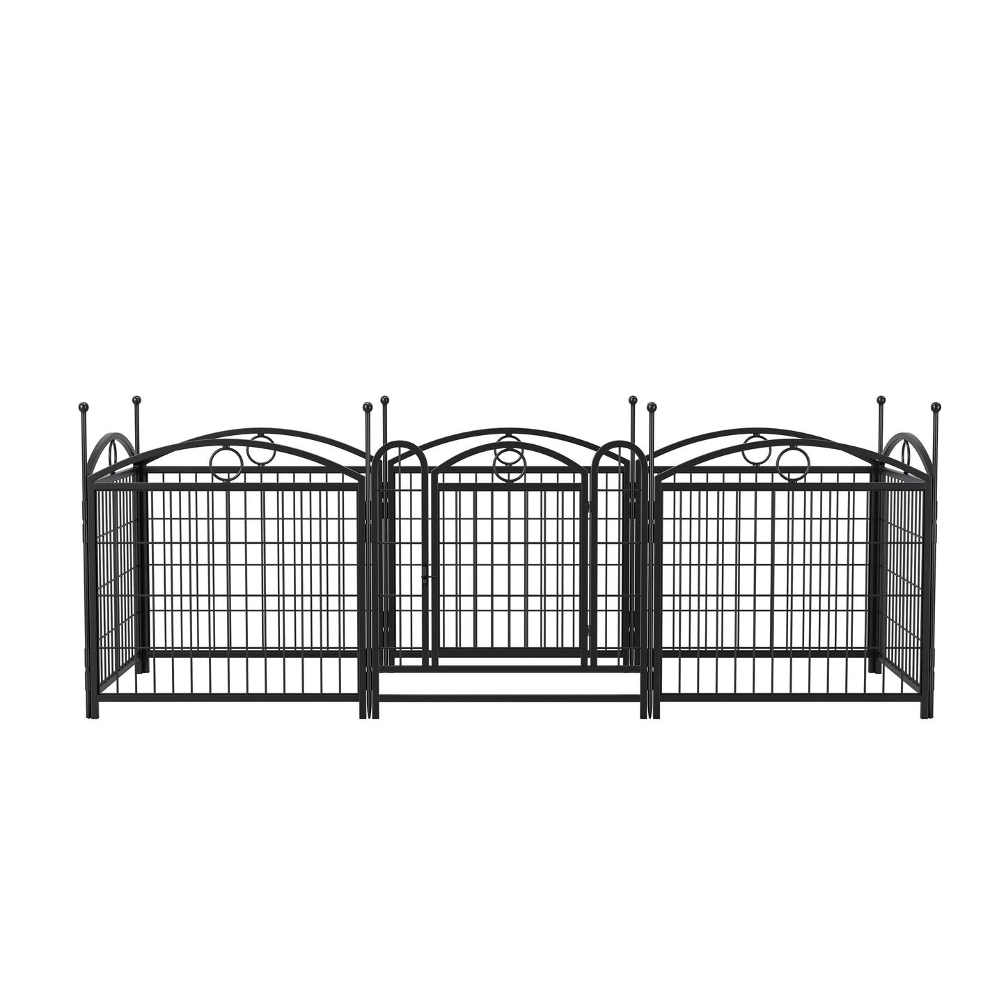 Indoor/Outdoor 24 Inch Dog Playpen - Heavy Duty Metal Pet Fence with Doors