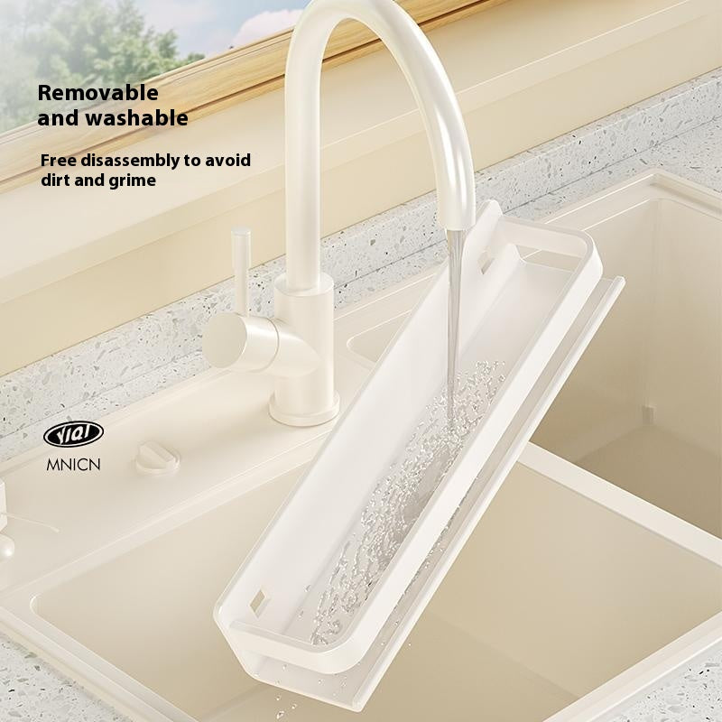 Milk White Kitchen Wall Rack - Multi-Purpose, Punch-Free Wall Shelf