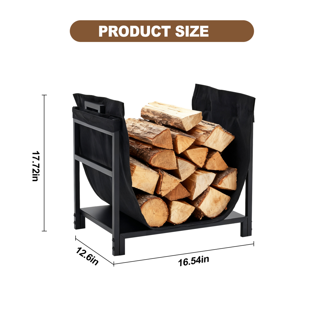 Heavy-Duty Firewood Stand for Indoor & Outdoor Use - 18in