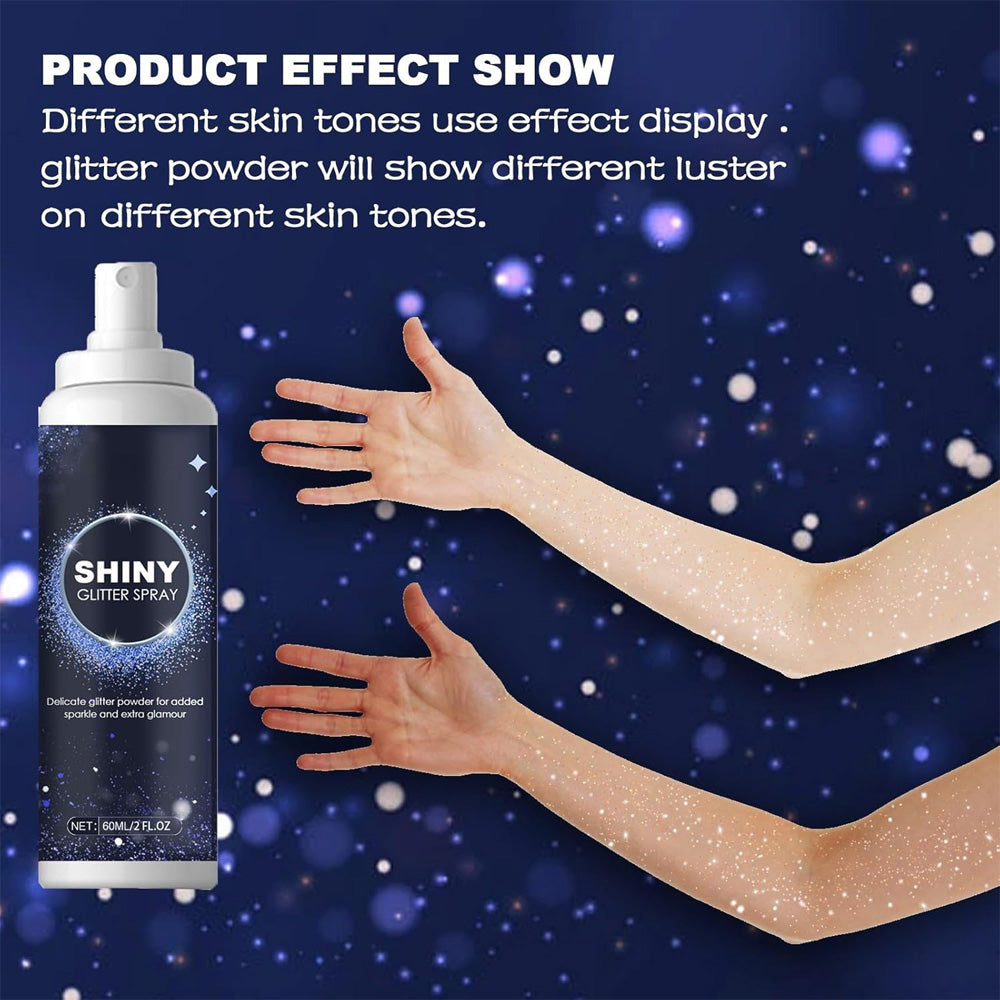 Long-Lasting Glitter Spray for Hair and Body - 60ml Blue Sparkle Shimmer