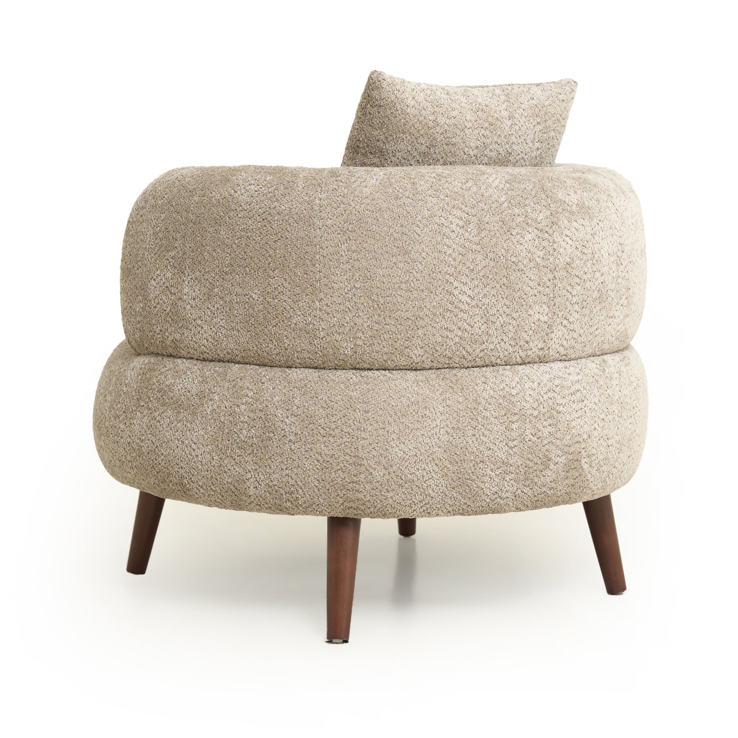 36-Inch Chenille Fabric Bucket Chair with Ottoman - Camel