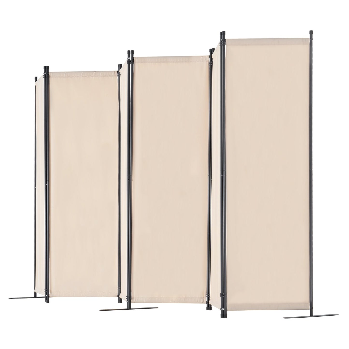 6 Panel Folding Room Divider - Portable Privacy Screen in Beige
