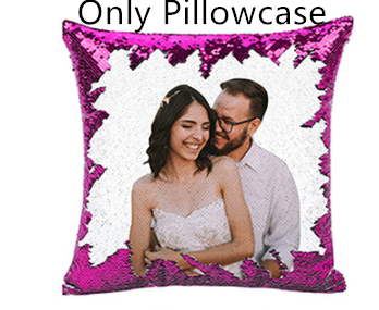 Sequin Custom Gift Pillow - Soft Velvet Cover with Color Options, 40x40cm