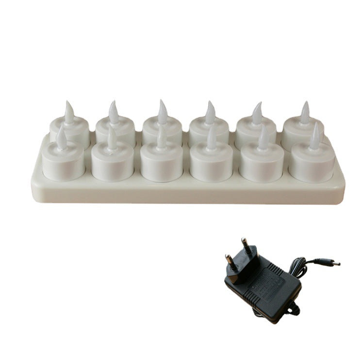 Rechargeable Flameless LED Tea Candles Set of 12 with Holders - Safe Outdoor Decor