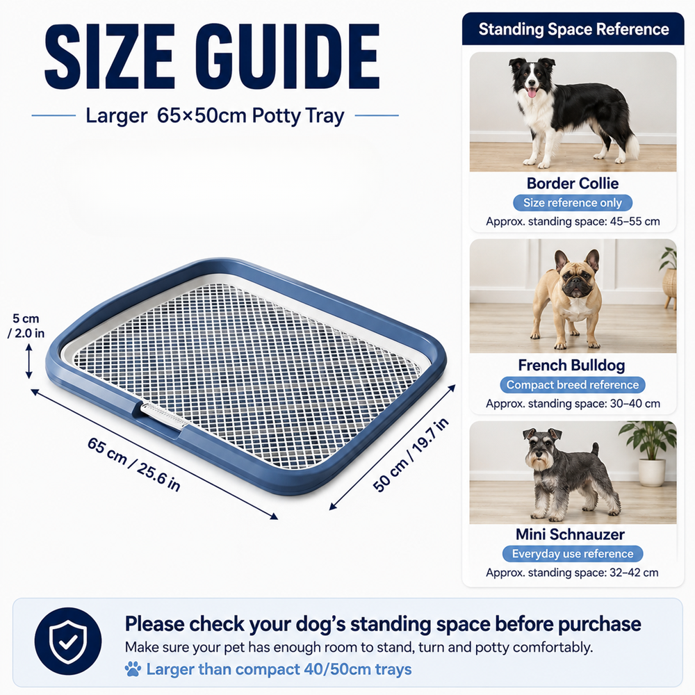 Indoor Dog Potty Tray with Removable Mesh Grid Leak-Proof Puppy Training Toilet