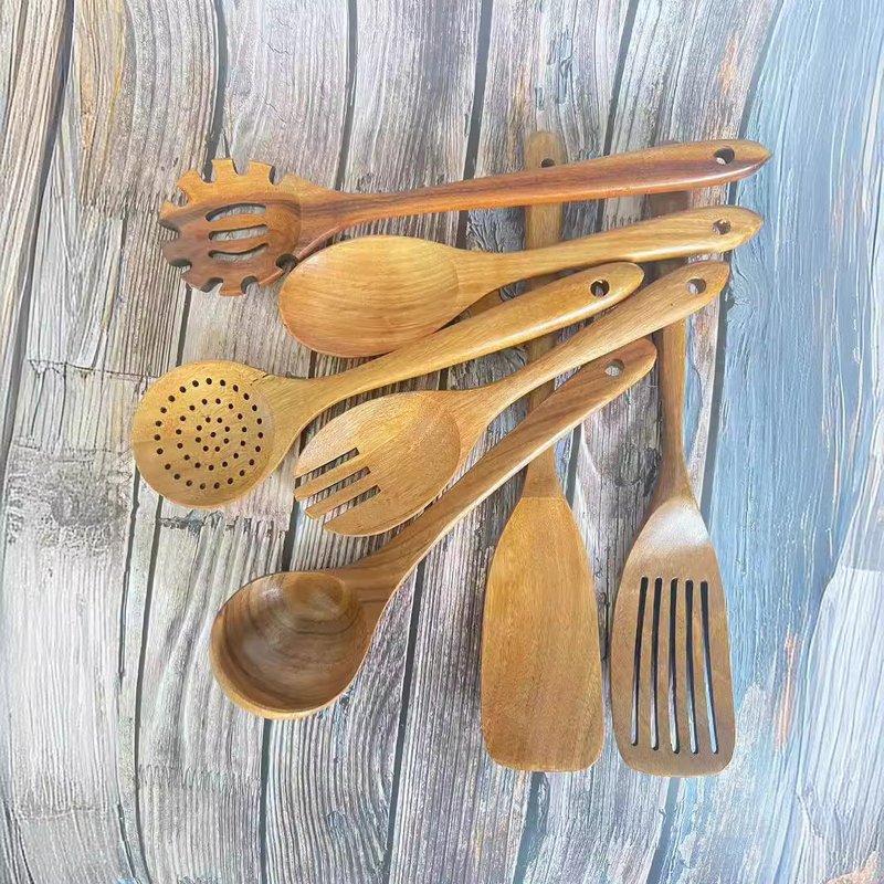 Teak Cooking Spatula Set Multi-Size Kitchen Utensils Household Cooking Tools