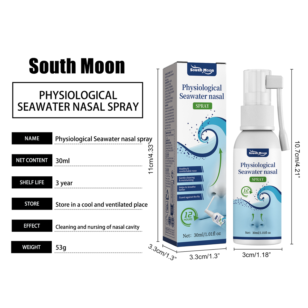 Saline Nasal Spray 30ml - Congestion Relief