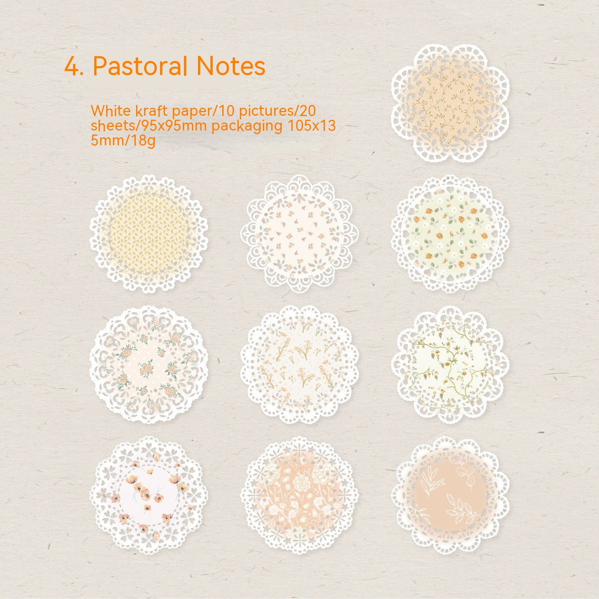 Elegant Paper Sticker Set with Lace Material for Crafts and Decorations - Melody Series